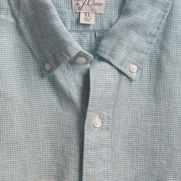 J Crew Baird McNutt Linen Shirt Men's XL Slim Fit Button Down Shirt Green - Picture 3 of 11